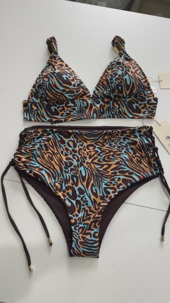 High Waist Animal Blue